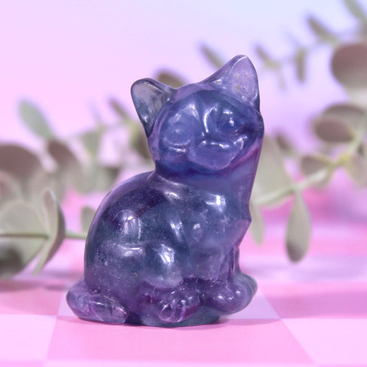 Clearance fluorite cat *chipped