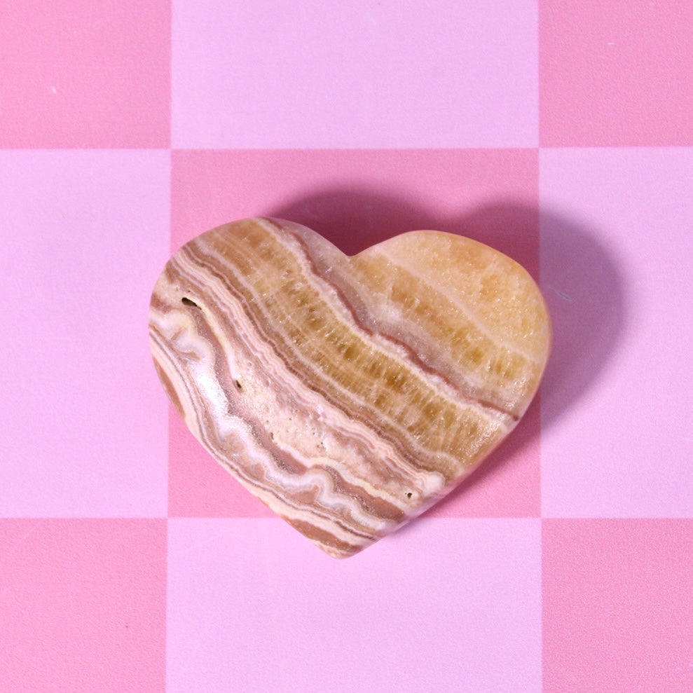 Chocolate banded calcite hearts