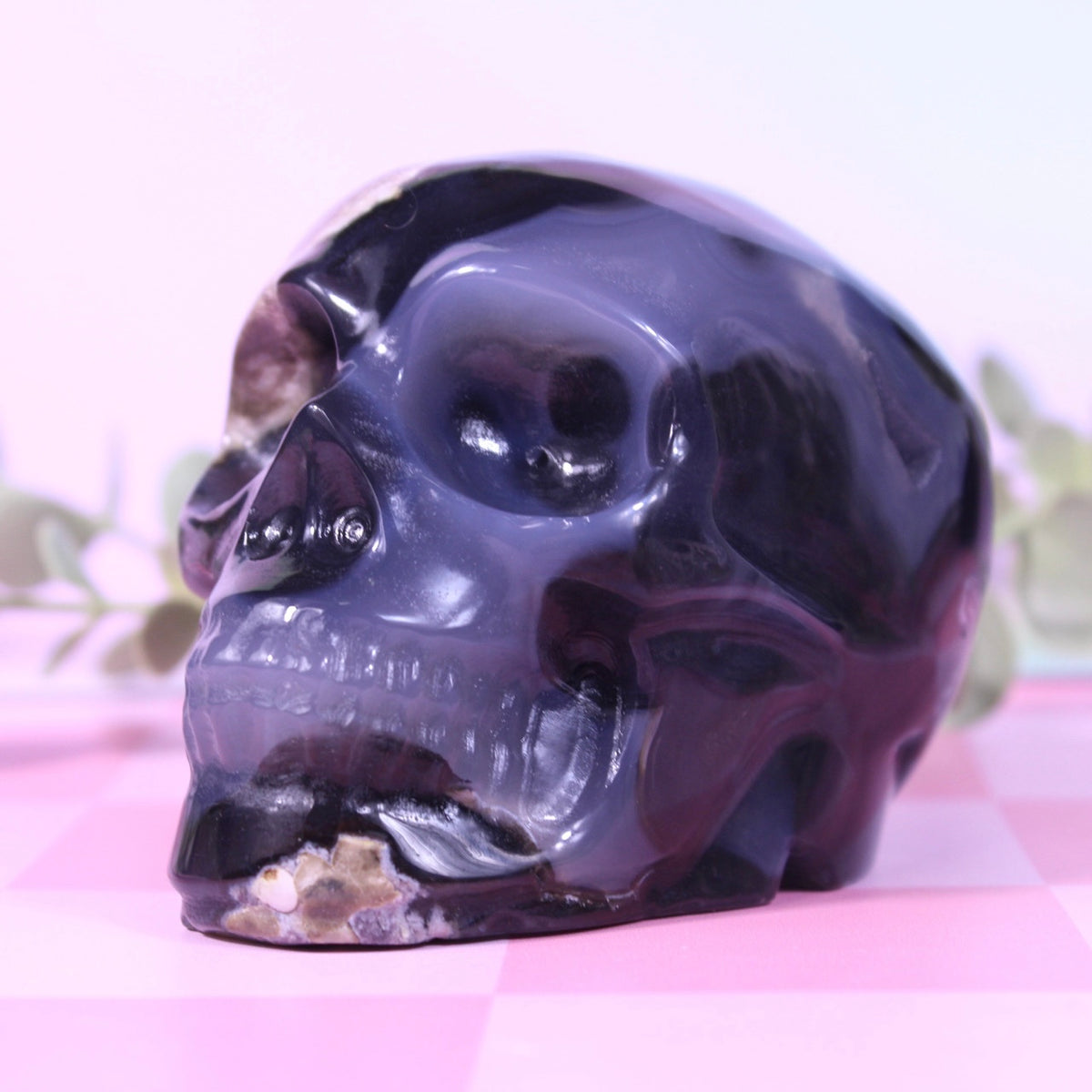 Volcano agate skull *UV Reactive