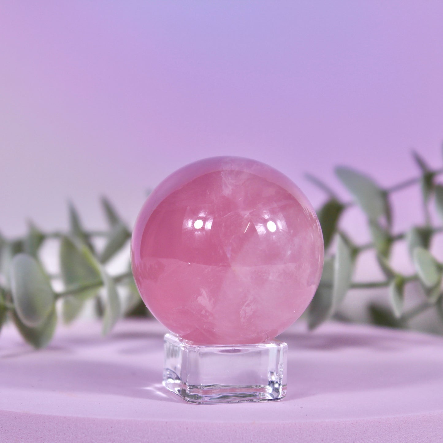 Star rose quartz spheres