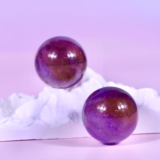 Ametrine spheres