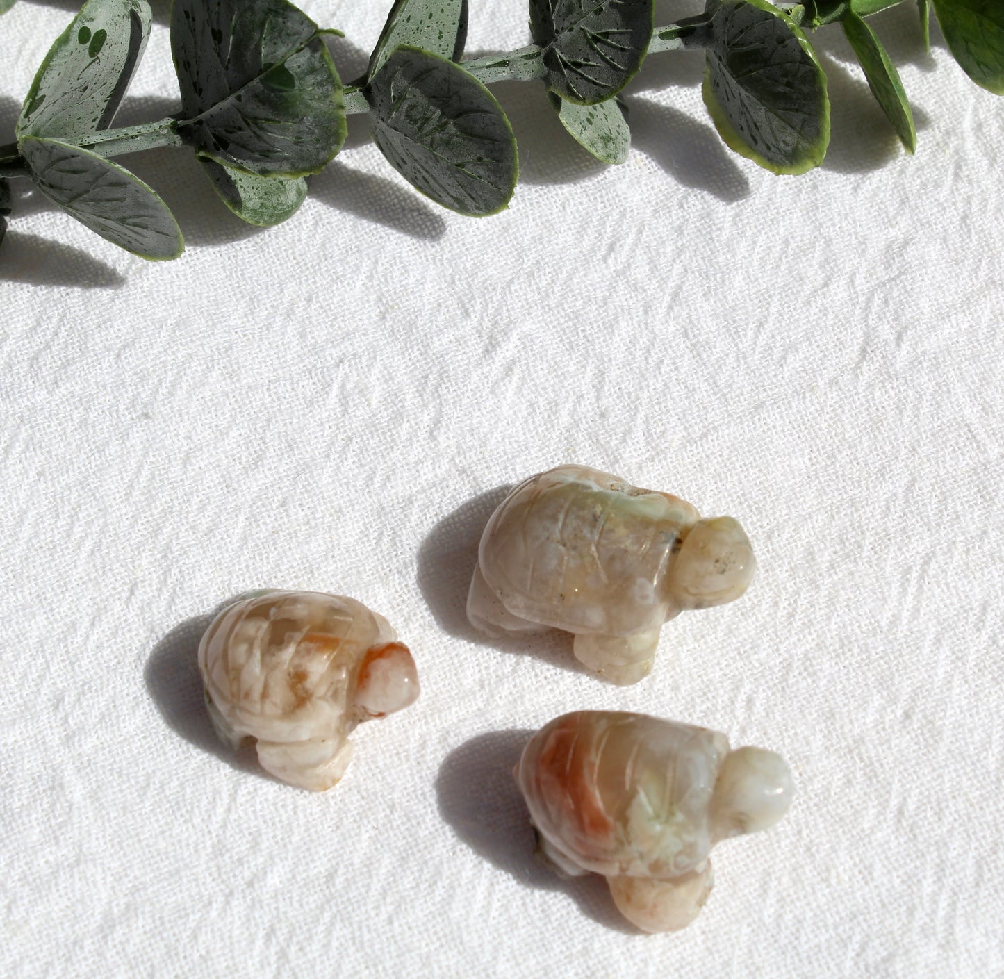 Mini flower agate turtles