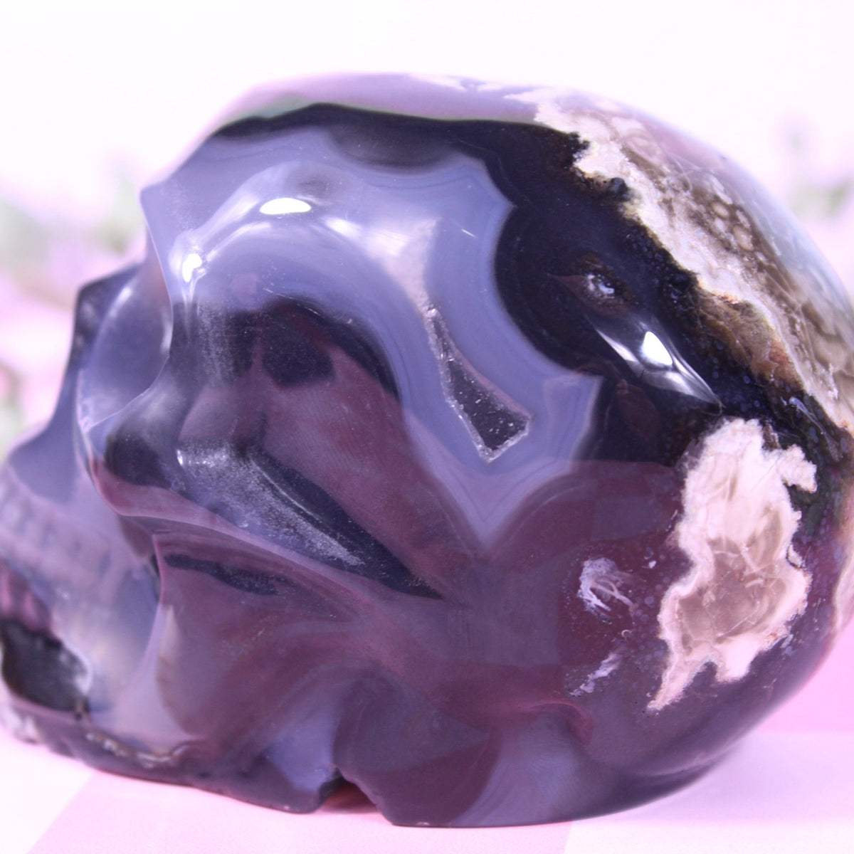 Volcano agate skull *UV Reactive
