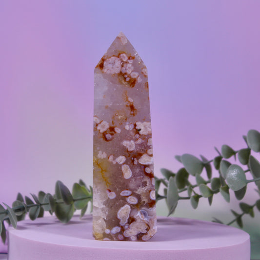 Pink Amethyst x Flower Agate Tower #8