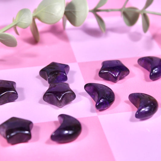 Mini Amethyst stars and moons