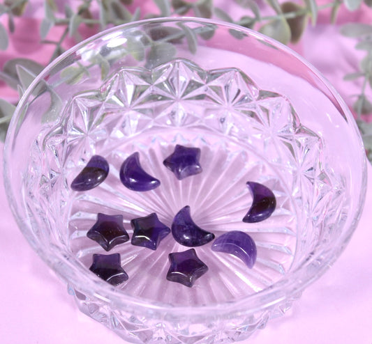 Mini Amethyst stars and moons