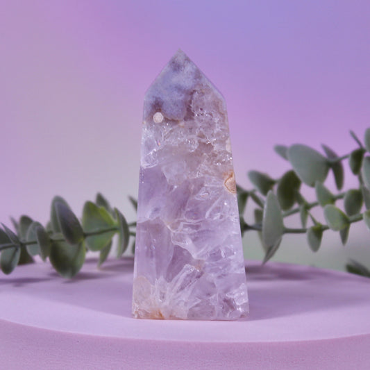 Pink Amethyst x Flower Agate Tower #12