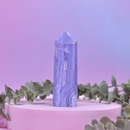 Blue lace agate tower